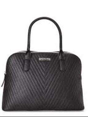 Kenneth Cole Reaction 2 Piece Black Quilted Bag and Wallet Set